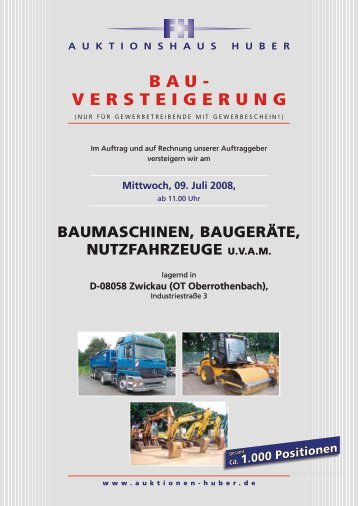 BAU- VERSTEIGERUNG - Versteigerungen