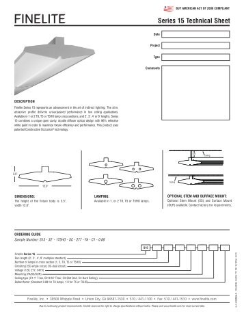 Tech Sheet - Finelite