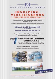 Textilveredelung - Textile Finishing - Versteigerungen