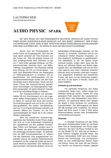 AUDIO PHYSIC SPARK