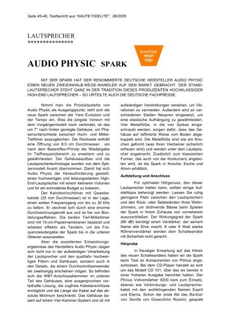 Audio Physic Spark