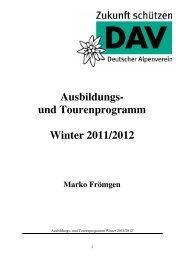 Ausbildungs- und Tourenprogramm Winter 2011/2012 Marko Frömgen