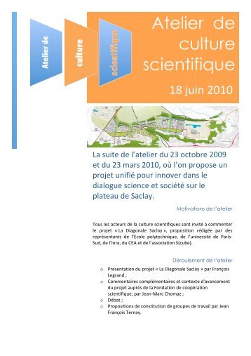 Atelier de culture scientifique - CEA Saclay