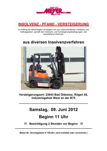 Samstag, 09. Juni 2012 Beginn 11 Uhr - Auktionshaus Walter H.F. ...