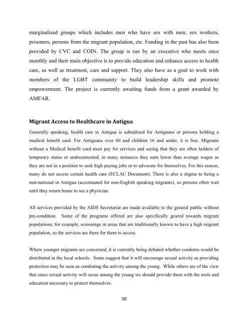 Access to HIV Services for Mobile and Migrant Populations in Antigua