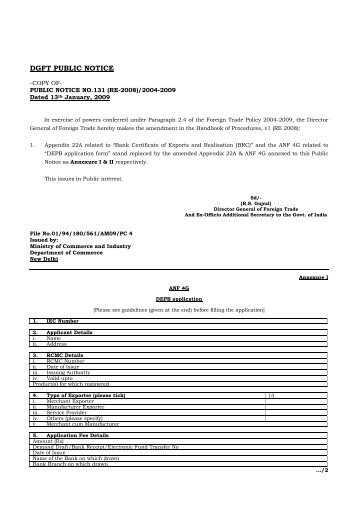 dgft public notice - pharmaceuticals export promotion council of india