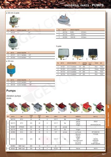 UNIVERSAL PARTS â PUMPS - GEV