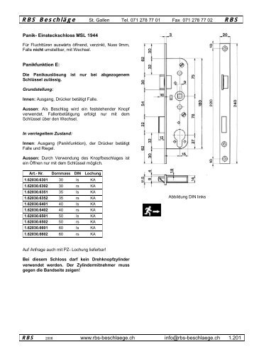 Panikschlösser - Rbs-beschlaege.ch