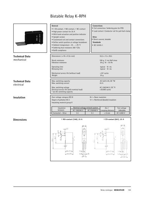 Bistable Relay K-RPH