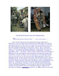 Yoruba Performance Ancestor Masquerade - Lists