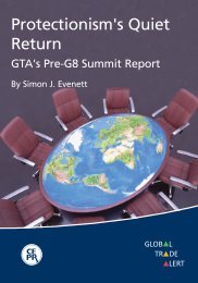 Protectionism's Quiet Return: GTA's Pre-G8 ... - Global Trade Alert