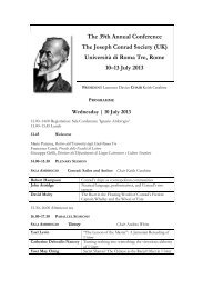 2013 Conference Programme - Joseph Conrad Society