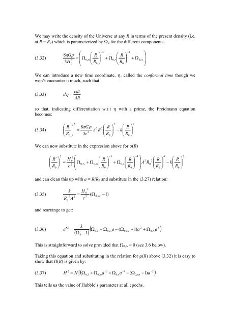 Chapter 3: THE FRIEDMANN MODELS