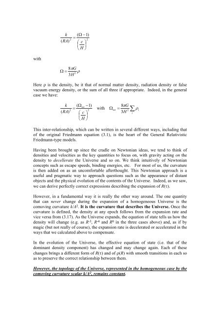 Chapter 3: THE FRIEDMANN MODELS