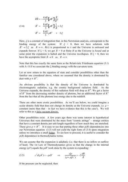 Chapter 3: THE FRIEDMANN MODELS