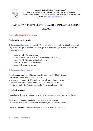 Activitati Scoala Altfel.pdf - Colegiul NaÈional Bilingv "George ...