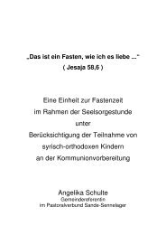 Das ist ein Fasten, wie ich es liebe... - Pastorale Informationen