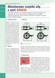 Miniaturowe czujniki siÅy z serii KMM30