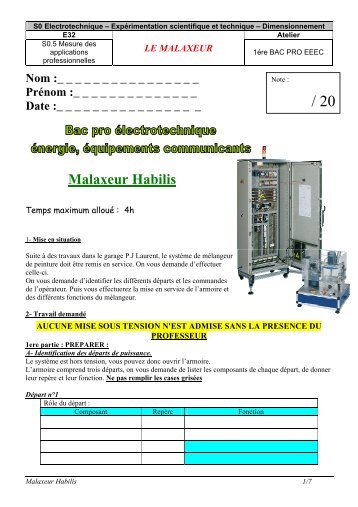 Malaxeur Habilis - Bac Pro Eleec