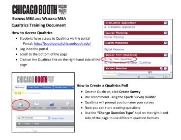 Qualtrics Training Document - Chicago Booth Portal