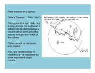 Plate motions on a sphere Euler's Theorem, 1776 (âOilerâ) The ...