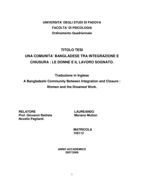 le donne e il lavoro sognato. - Cestim