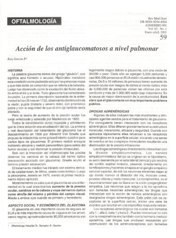 AcciÃ³n de los antiglaucomatosos a nivel pulmonar