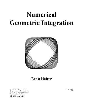 Numerical Geometric Integration Ernst Hairer