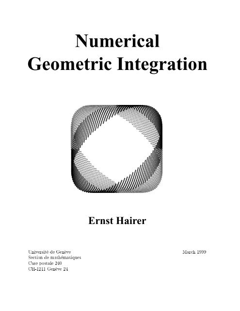 Numerical Geometric Integration Ernst Hairer