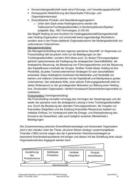 Organisation Strukturen und Prozesse WS 08/09 Schreyögg ...