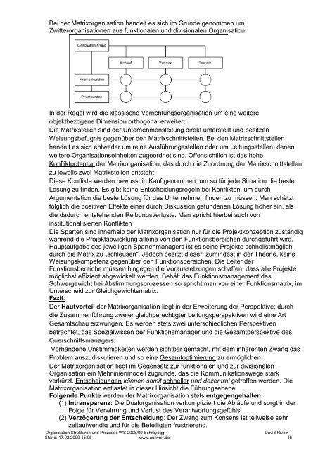 Organisation Strukturen und Prozesse WS 08/09 Schreyögg ...