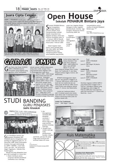 Profil Bpk Penabur Jakarta Sekolah Dasar : Sekolah Kita / Bpk penabur has schools in 15 cities which are in four provinces: