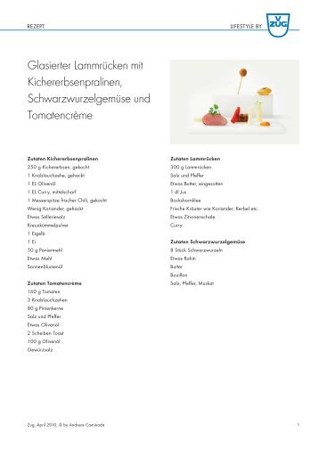 Rezept als PDF herunterladen - Lifestyle by V-ZUG AG