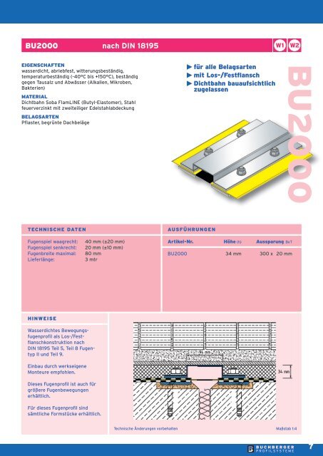 Buprofile.de - Buchberger Profilsysteme - Dehnfugenprofile, Fugenprofile, Dehnfugen, Bauwerksfugen