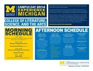 2013 CAMPUS DAY SCHEDULE - University Housing - University of ...