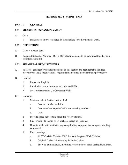 Specifications No. 20-C07