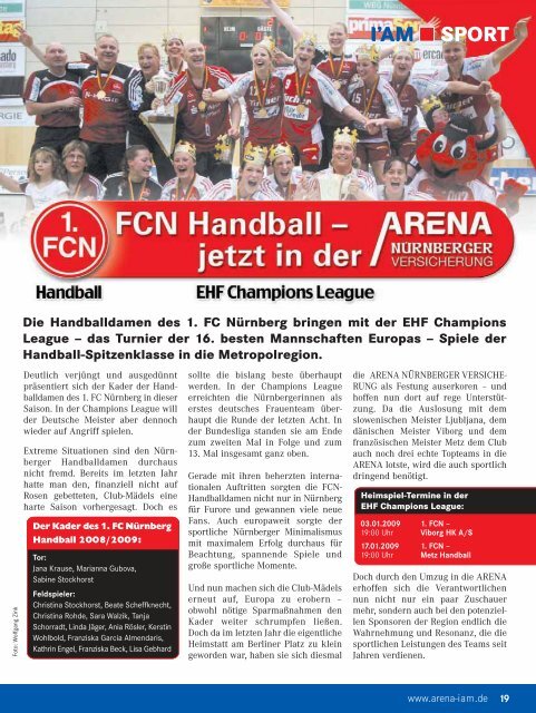 SHOW - I AM Das ARENA NÜRNBERGER VERSICHERUNG Magazin