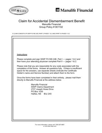 Accidental Dismemberment Claim (OGTI & RTIP)