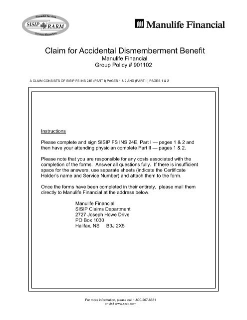 Accidental Dismemberment Claim (OGTI & RTIP)