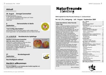 Aktuell Herzlich willkommen - NaturFreunde Hamburg