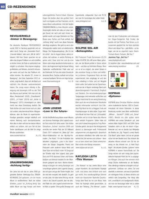 Musiker Magazin 03/2013
