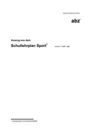 Schullehrplan Sport â ABZ - Allgemeine Berufsschule ZÃ¼rich