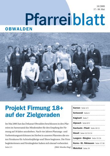 Projekt Firmung 18+ auf der Zielgeraden - Kirche Obwalden