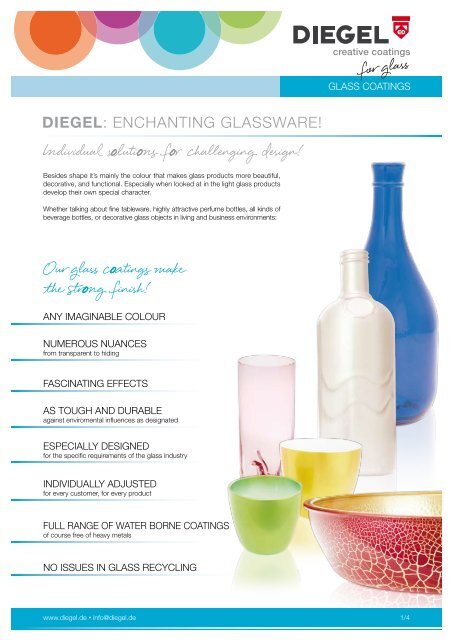 Basic information glass coatings - Ernst Diegel GmbH