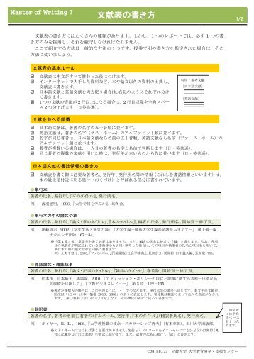 文献表の書き方 - 立教大学