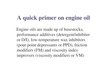 A quick primer on engine oil