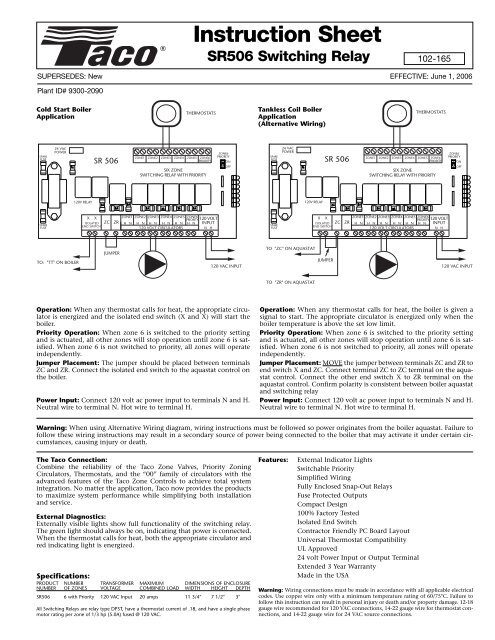 Taco Wiring Diagram 504 - Complete Wiring Schemas