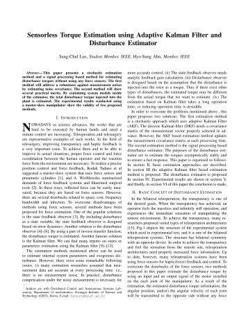 Sensorless Torque Estimation using Adaptive Kalman Filter and ...