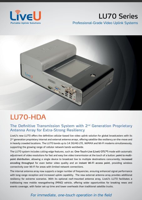 LU70 Series LU70-HDA - AVIT-Systems A/S
