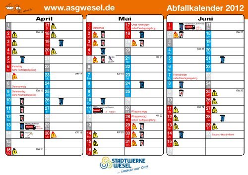 Abfallkalender 2012 - ASG Wesel